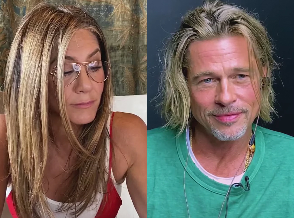 Brad Pitt Jennifer Aniston Virtually Reunite For Celebrity Table Read E Online